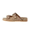 2023 Dam Designer Sandaler Plattform G Sommar Tofflor Strandskor Skum Sandaler Tränare Pappa Rutschbanor Kvinna Tofflor Pool Mule Platt Sandalen Svart Rosa Beige Husskor