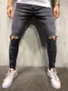 Jeans pour hommes Hommes Black Zipper Pantalon Boyfriend Streetwear Cacual Long Denim Pantalon