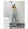 Damenhosen Blaue Jogginghose für Frauen Sommer Baggy Hohe Taille Jogger Hose mit weitem Bein Frühlingssportbekleidung 230329