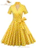 Robes décontractées SISHION Hepburn Robe d'été femmes à pois Vintage Swing Robe Rockabilly femme au foyer rétro 50 s Pinup robes robes VD2834 230329