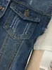 Kvinnors västar JMPRS vintage 5xl denim Tank Top Women's Summer Fashion Sleeveless Jeans Jacket Lose Single Chest Kort jacka Midjajacka 230329