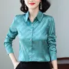 Blusas de diseñador para mujer Camisa de solapa estampada de manga larga con estampado de cadena Tops de lujo para mujer vestido de manga abullonada talla grande XXXL