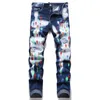 Pantalons pour hommes Jeans Européen Jean Hombre Hommes Peint Lavé Déchiré Pour Tendance Marque Moto Pantalon Hommes Maigre 3405