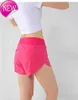 2024 Mulheres Tracksuits LululemenI Speed ​​Ups Mulheres Yoga Shorts Cintura Alta Ginásio Fiess Treinamento Calças Esporte Calças Curtas Moda Calças Sólidas de Secagem Rápida KGI66