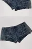 Shorts pour femme rétro Ultra déchiré taille basse string Denim avec poches fermeture éclair latérale Mini court femme jean Feminino discothèque 230329