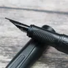 Penne stilografiche regalo Samurai nero foresta di alta qualità eccellente pennino in titanio materiale scolastico per ufficio scrittura penne a inchiostro liscio
