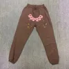 Örümcek 555 SP5der Pembe Hoodie Genç Swearpants Mens Pants Sokak Giyim Thug Melek ve 11 Mesh Pullovers Fast Way Xfovxbddxbdd