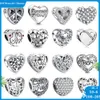 925 SIVER BEADS CHARMS PARA PANDORA Designer de pulseiras de charme para mulheres Coração Família Mãe Love Dangle Dangle