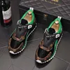 Männer kausale Schuhe Formelles Geschäft Belüftung der Luft Drucken von Blumen Superfiber Splice zusammen Müßiggänger Fahren Dicker Boden Gummi Anti-Rutsch-Schuhe 38-43