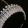 Crystal Tiara Gelin Başlıkları Saç Aksesuarları Tam Zirkon Kafa Bandı Düğün Takı Kraliyetleri Kadınlar İçin Headdress Cl2105