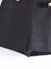 Pantaloncini da donna TRAF Pantaloncini da donna in tweed con bottoni in metallo sul davanti alla moda Pantaloncini da donna vintage a vita alta con cerniera laterale Nessuna stampa Buono 230329