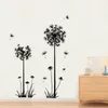 Adesivos de parede Black Dandelion Sitating Room Bedroom Adesivos de parede Decoração de decoração de decoração de decoração de arte mural na parede 230329