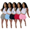 Trakcuists de verão curto vestido estampado feminino conjunto de saia de duas peças conjuntos de 2 peças shorts roupas roupas femininas de grife suspensórios sexy tops saia terno