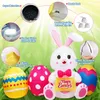 Autres fournitures de fête d'événement OurWarm Oeuf de lapin de Pâques Décoration gonflable Lapin Décoration extérieure avec LED pour jardin pelouse fête de vacances en famille 230329