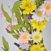 Decoratieve bloemen Daisy krans 17 "kunstmatige lente zomer voor voordeur muur raam thuis bruiloft festival feestdecoratie