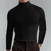 Mode Men's Casual Slim Fit Basic Turtleneck High Collar Pullover Male Autumn Spring Thin Tops Basic Bottoming Plain T-Shirt 2303294