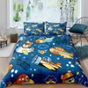 Juegos de cama Juego de cama espacial Juego de cama doble para niños 2 personas Galaxy Funda de edredón Ropa de cama Cómoda funda nórdica Juego de cama 135 Juego de sábanas 230329