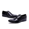 2023 Top Quality Elegant Men Dress Shoes Genuine Leather Black Lace Up Men Wedding Shoes Brogue Shoes Male