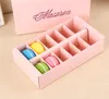 12 Cavity Cupcake Macaron Box Titolari Regali alimentari Scatole di carta per imballaggio per prodotti da forno Snack Candy Biscuit Muffin