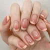 24pcs/conjunto unhas falsas prenda destacável na unha arte arte vestível capa completa dicas de unhas francesas brancas pretas coloridas manicures acabadas