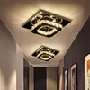 Taklampor 12W Square LED Light Crystal Luster Modern vardagsrumslampa inomhus hem sovrum badrumsstudie