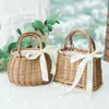 Evening Bags Women Straw Woven Tote Large Rattan Basket Beach Handmade Weaving Purse Handbag Home Storage Basket 230329
