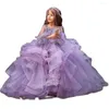 Girl Dresses Puffy Princess Off The Shoulder Flower Pink Tulle Wedding Party Dress Bridel