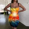 Vestidos casuais marca kyku feminina colorida art 3d street street vestido