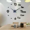 Relógios de parede Mini Relógio de parede da casa 3D Adesivos de espelho de acrílico DIY para decoração de casa quartzo agulha adesiva auto -adesiva 230329