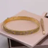 Brazalete de diseñador Brazalete de joyería Carti Brazalete de estrella completa de acero titanio Destornillador ranurado o de acero inoxidable con incrustaciones de diamantes Versión ancha y estrecha Tendencia