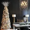 Kwiaty dekoracyjne srebrne sztuczne brokat jagód łodygi świąteczne wybory dekoracje patyki do drzewa DIY WIERNE
