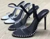 Designer donna sandali moda scarpe da ballo quadrate nuove scarpe sexy col tacco alto super lady matrimonio cintura in metallo scarpe col tacco alto scarpa da donna Topshoesfactory