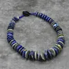 Halsband GuaiGuai Schmuck Natürlicher blauer Lapislazuli Radform Turmkette echte Edelsteine Stein Kristall Halskette handgefertigt für Frauen