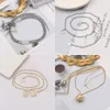 Luxus Designer Anhänger Kette Neckalce Marke Doppel Buchstabe 18 Karat vergoldet Crysatl Strass Pullover Halsketten für Frauen Hochzeit Schmuck Zubehör