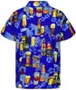 Freizeithemden für Herren Hawaiihemd 3D-Druck Bier Kurzarm kubanisches Hemd Strandkleidung T-Shirt Top Party Vintage-Stil für Männer Frauen Herrenbekleidung W0328
