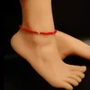 Enklets Boheemse kleurrijke glazen kralen Anklet voor vrouwen handgemaakt op de been Sandaal Sandaal Sandaal Beach op blote voeten sieraden 21 cm lang 1 PC SeU2222