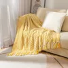 Blankets Elegant Nordic Knitted Blanket Home Blanket Plaid Bed Sofa Throw Rug with Tassels Vintage Blankets Sofa Cover Warm Bedsprea 230329