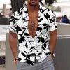 Erkekler Günlük Gömlek Hawaiian Tropikal Gömlek Erkekler için 3d Plaj Tatil Kısa Kollu Yaz Büyük boy üstleri Tee Shirt Adam Çiçek Bluz 5xl Camisa 230329