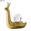 Figurine decorative Oggetti Lumaca dorata Astratta Animale Statua Conchiglia di cristallo Resina semplice Accessori per la decorazione della casa Modern1