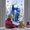 Wall Stickers Christmas Window Glass Sticker Elk Snowflake Wall Stickers Xmas Decorations For Home Kids Room Christmas Decals Year Navidad 230329