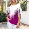 Kvinnors blusar Casual Wear Sweat-Absorbent Top Blouse Loose Printed T-shirt pendlare