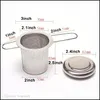 Tea Infusers Folding Double Handles Infuser With Lid Stainless Steel Fine Mesh Coffee Filter Teapot Cup Hanging Loose Leaf Strainer Dhz5K