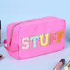 Cosmetische tassen Etuis Letterpatches Nylon Clutch Damesmode Reizen Make-upzakjes Slangenspullen Make-uptoiletartikelen 230329