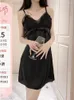 Casual Dresses Patchwork Sweet Lace V Neck Tun Summer Mini Dress Chest Pad Home Clothes Big Size Fashion Sexig Girl 074V