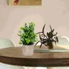 Decorative Flowers Fake Artificial Potted Faux Bonsai Green Ornament Mini Desktop Bucket Plastic Decor Indoor Decoration Adornment Imitation