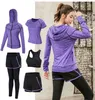 Ensembles de course Sporty 5Piece Running Set Vêtements de sport pour femmes Collants de yoga Séchage rapide Jogging Sportswear Fitness Running Sportswear 230329