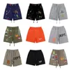 Shorts masculinos American Fashion Brand Depts Estampado à mão puro algodão Terry Fog High Street Calças de 5 pontas