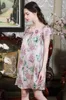 Indumenti da notte da donna Hangzhou Silk Mulberry Pigiama allentato da casa a maniche corte Camicia da notte stampata autentica Estate da donna