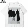 Mens Tshirts Men Hip Hop T Shirt Streetwear Dark Style Shadow Printed Tshirt Summer Short Sleeve Tshirt Harajuku Cotton Tops Tees Black 230329