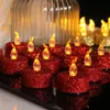 Strings Candle Light Creative Lamp Battery Powered Home Wedding Birthday Party Decoration Lighting Room Lights Decor Garland Red